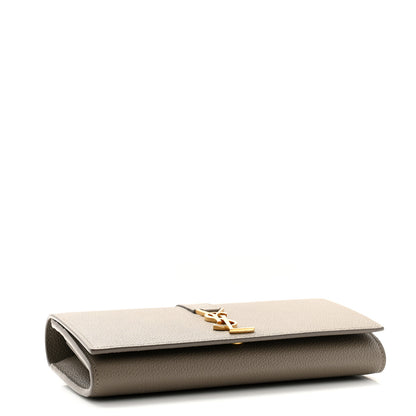 Saint Laurent Grained Calfskin Monogram Large Flap Wallet Earth 4 of 8
