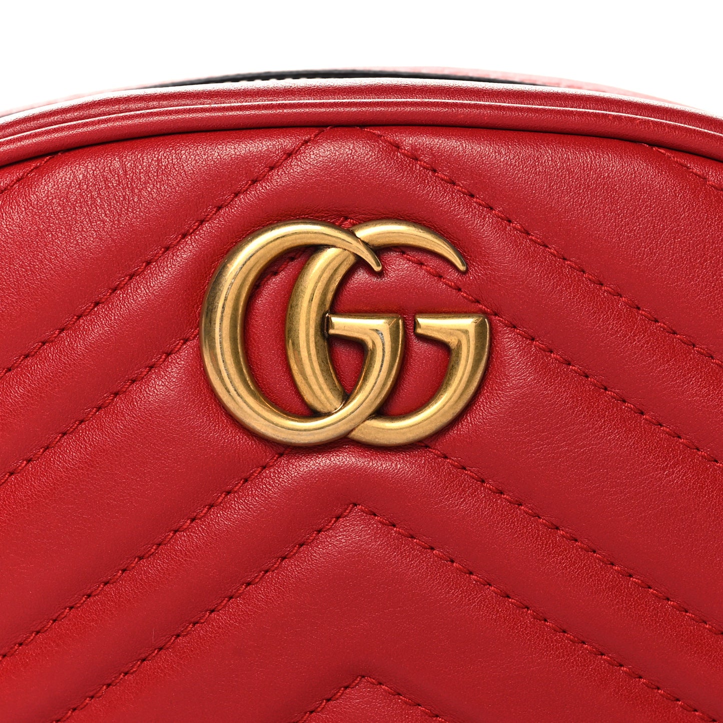Calfskin Matelasse GG Marmont Belt Bag 95 38 Hibiscus Red