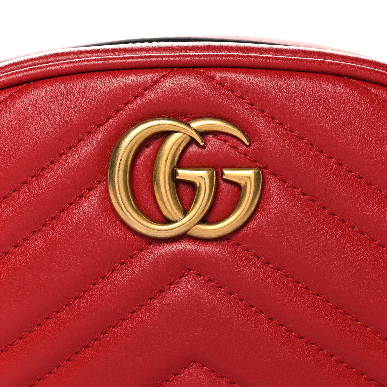 Gucci Calfskin Matelasse GG Marmont Belt Bag 95 38 Hibiscus Red 8 of 10