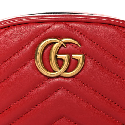 Gucci Calfskin Matelasse GG Marmont Belt Bag 95 38 Hibiscus Red 8 of 10