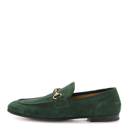Gucci Suede Horsebit Mens Jordaan Loafers 9 Green 1 of 9