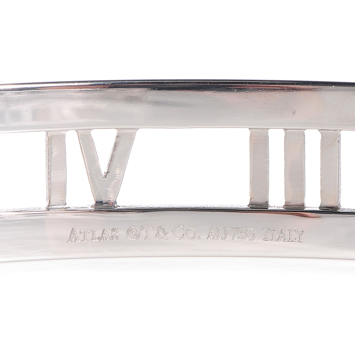 Tiffany 18k White Gold Diamond Atlas Hinged Bangle 4 of 6