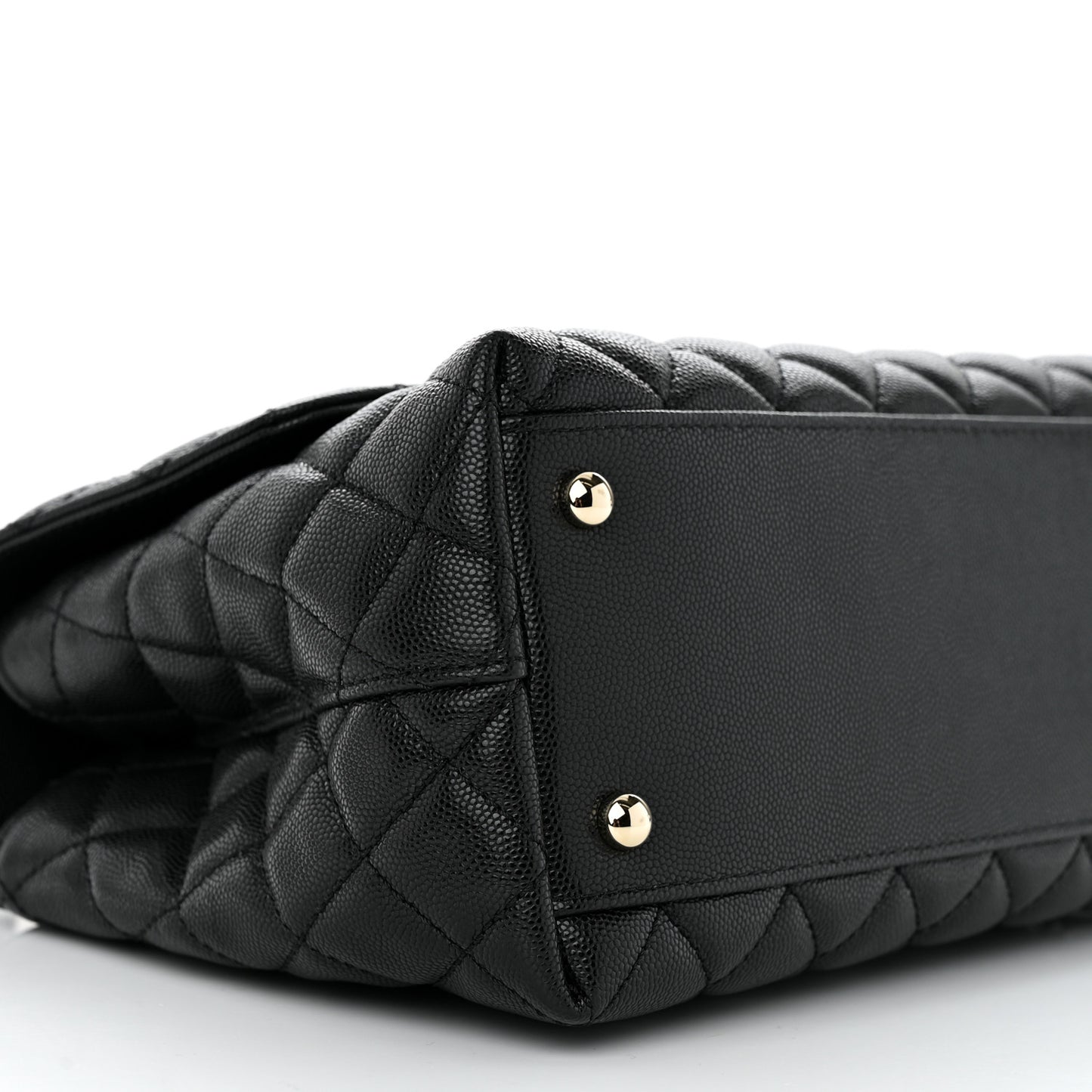 Caviar Quilted Small Coco Handle Flap Black