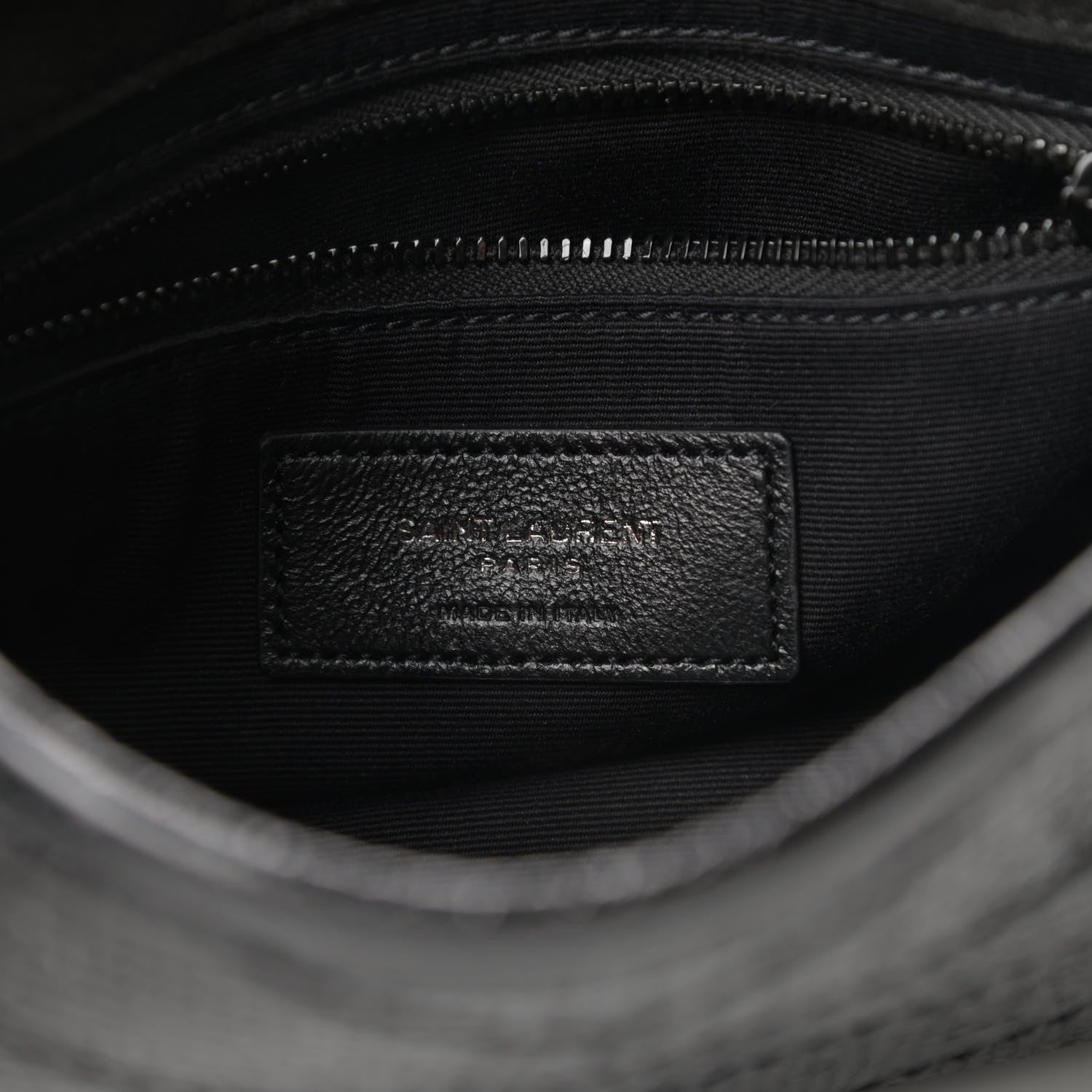 Saint Laurent Metallic Cracked Calfskin Monogram Niki Chain Wallet Black 6 of 11