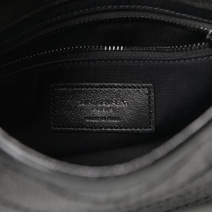 Saint Laurent Metallic Cracked Calfskin Monogram Niki Chain Wallet Black 6 of 11