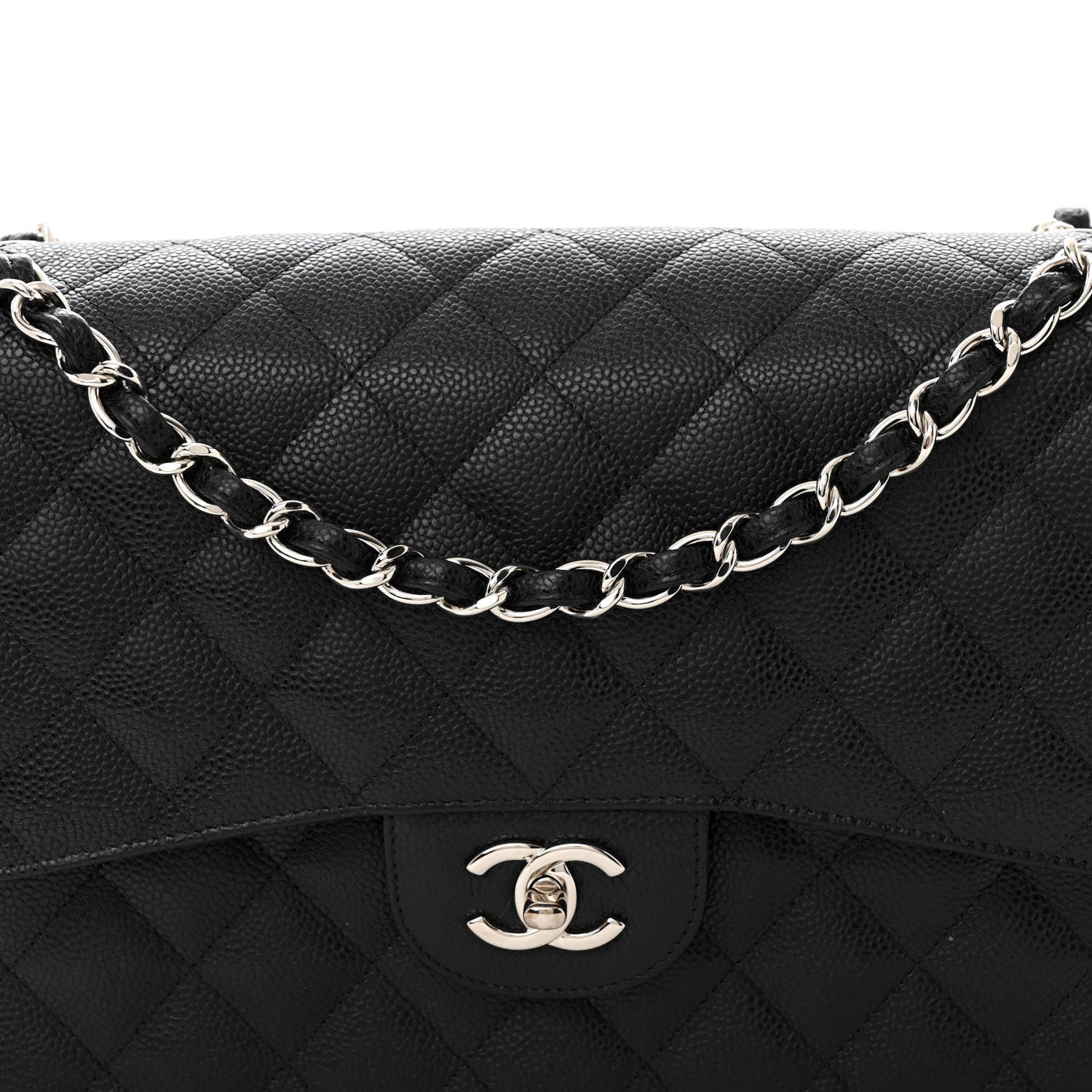 Chanel Caviar Quilted Jumbo Double Flap Black 8 of 10