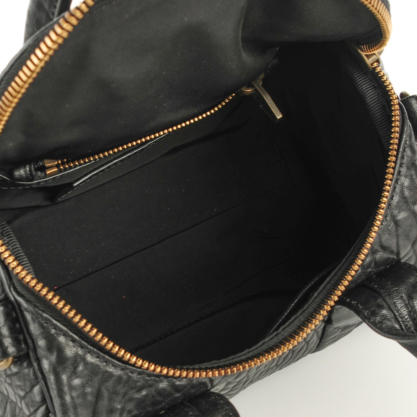 Pebbled Lambskin Mini Rockie Black Antique Brass Hardware