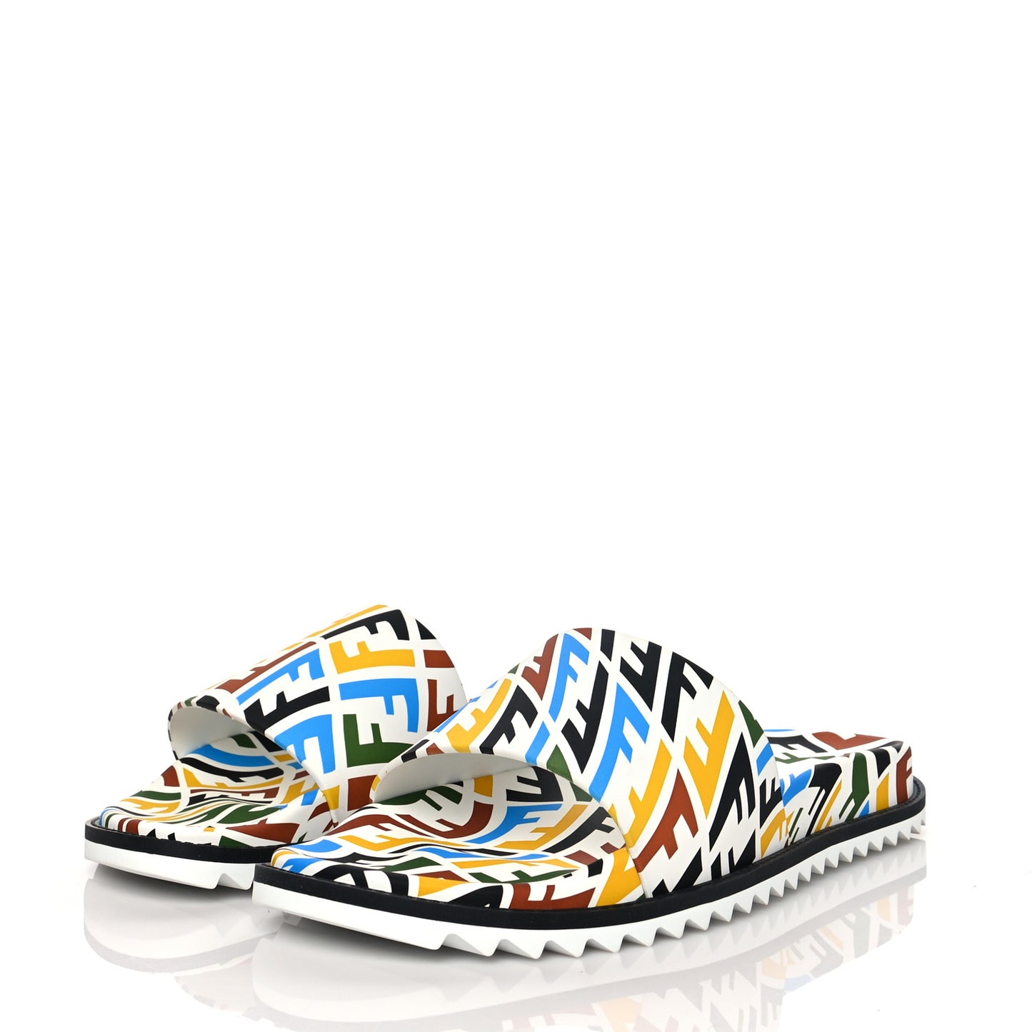 X SARAH COLEMAN Vitello FF Vertigo Slide Sandals 9 Multicolor