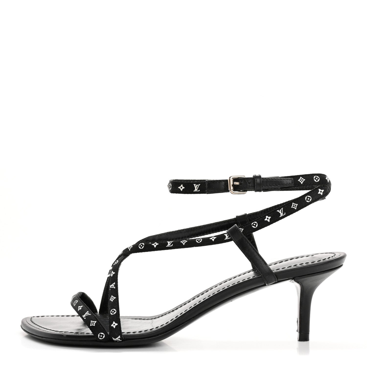 Louis Vuitton Satin Calfskin Citizen Sandals 37 Black 1 of 13