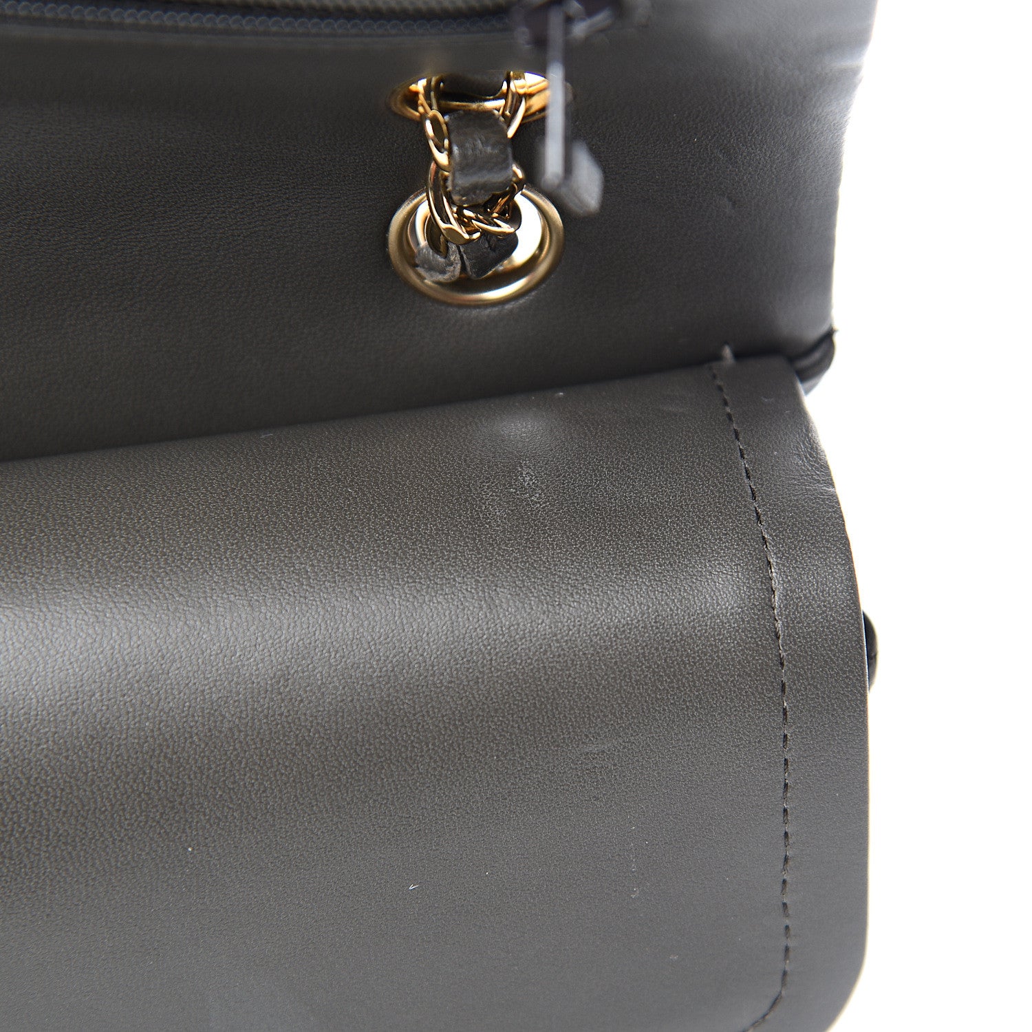 Chanel Lambskin Quilted Medium Double Flap Dark Grey 8 of 12
