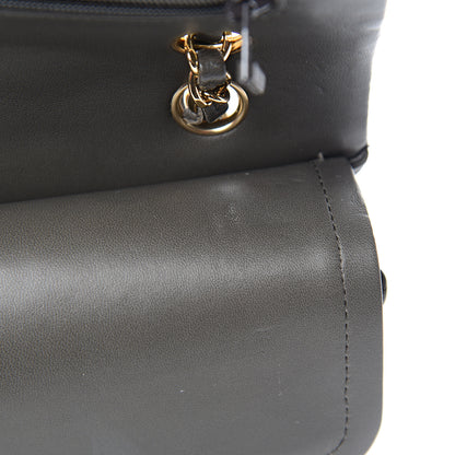 Chanel Lambskin Quilted Medium Double Flap Dark Grey 8 of 12