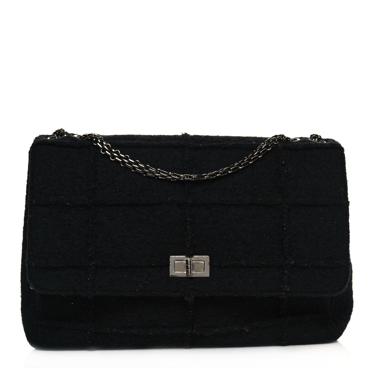 Wool Patchwork Mademoiselle Jumbo Flap Black