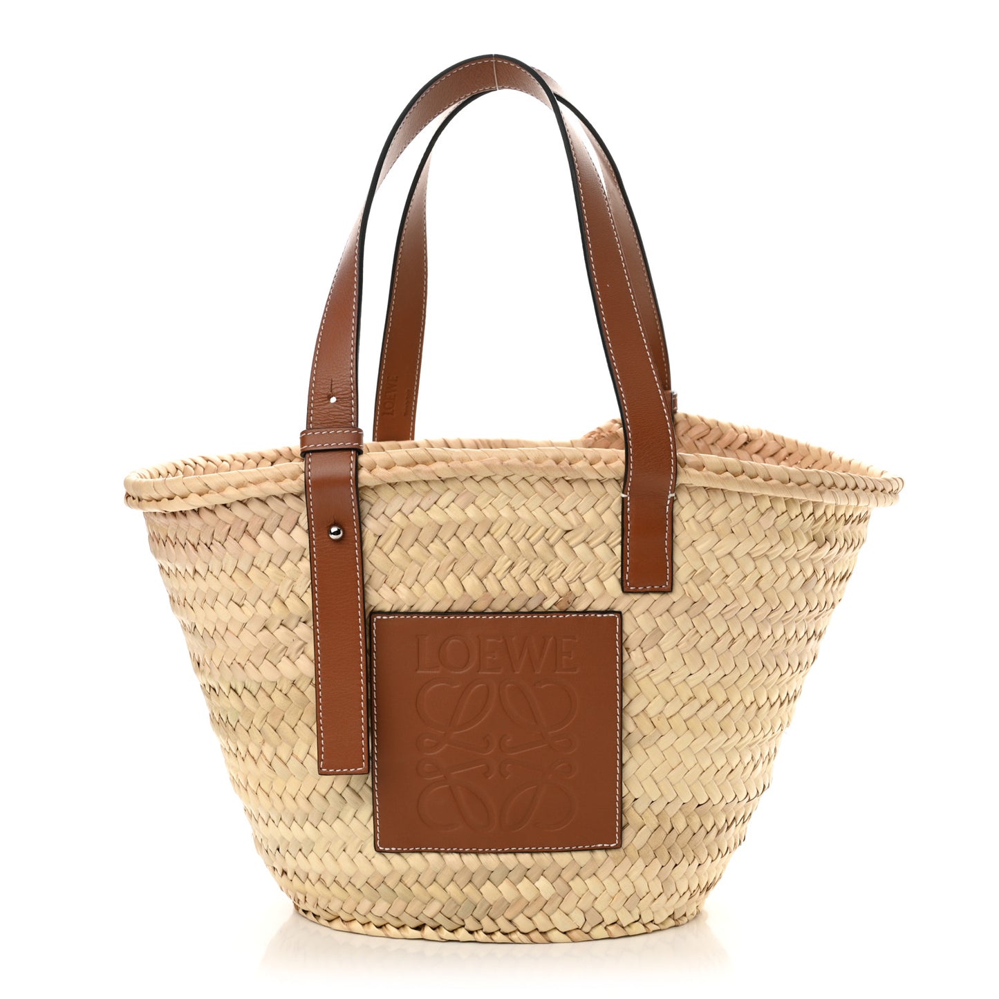 Raffia Medium Basket Tote Bag Natural Tan