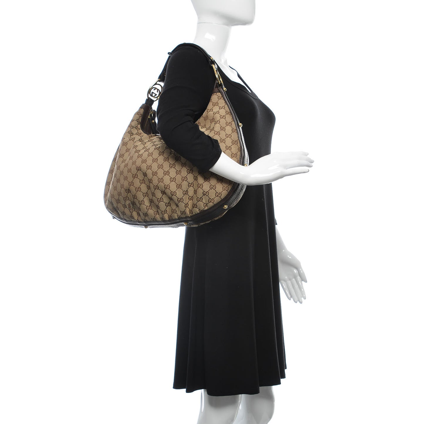 Monogram Medium Interlocking Hobo Dark Brown