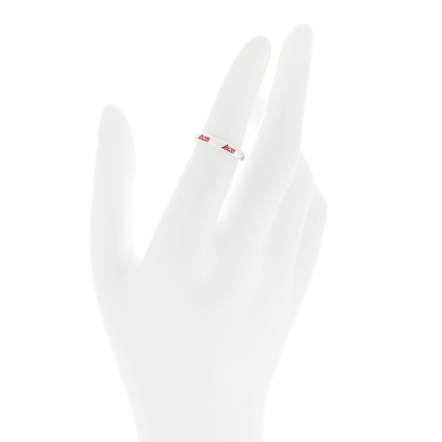 Sterling Silver Enamel Paloma Picasso Kiss Band Ring Red 49 5