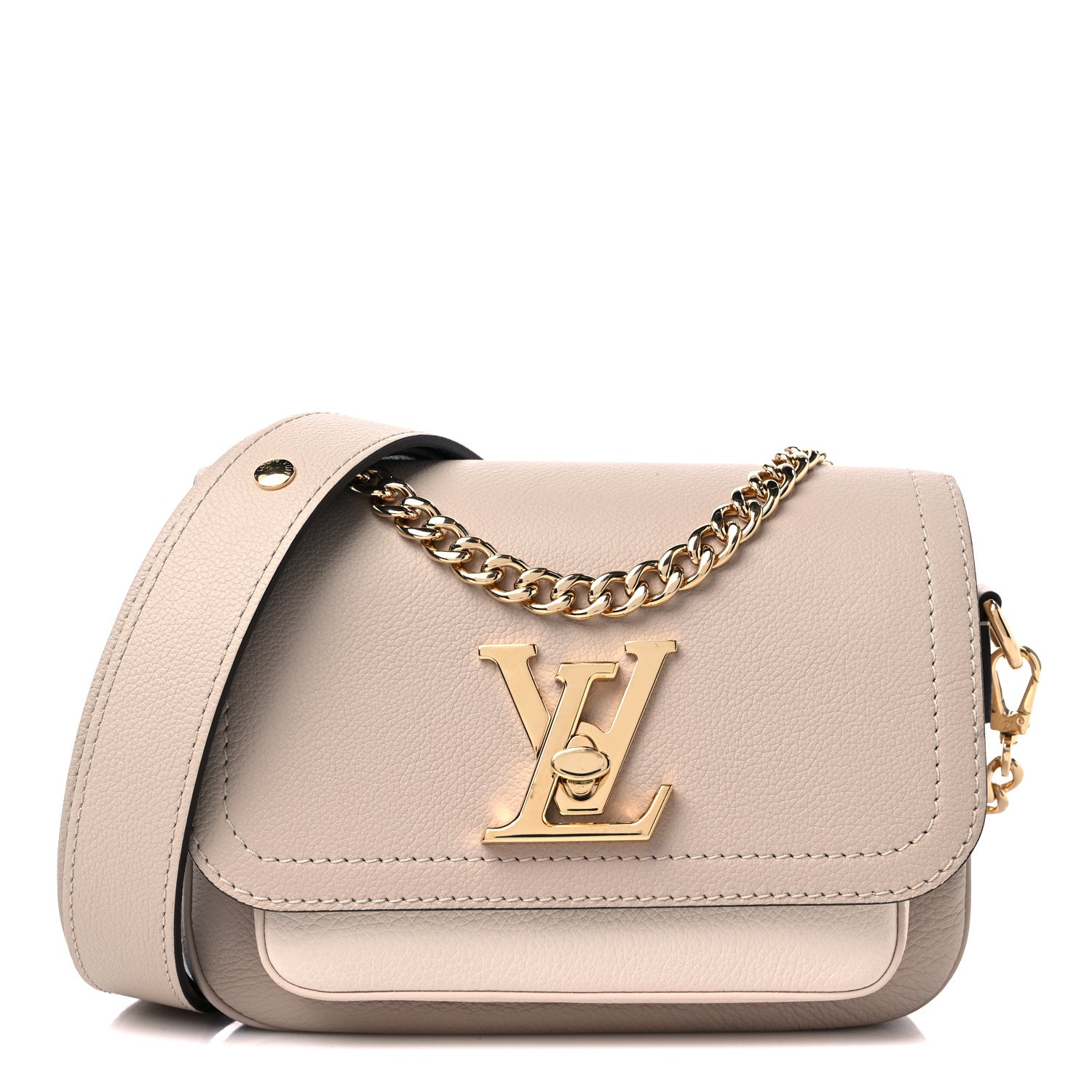 Louis Vuitton Grained Calfskin Lockme Tender Greige 1 of 8