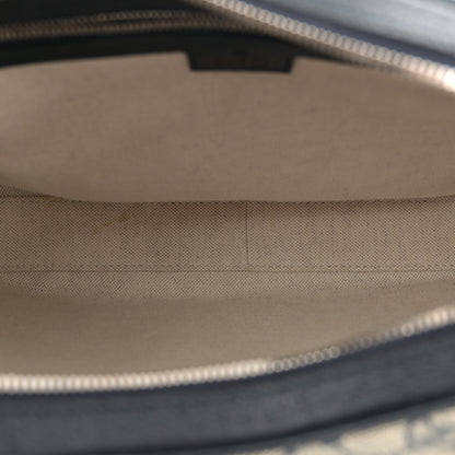 Gucci GG Supreme Monogram Textured Calfskin Web Large Attache Shoulder Bag Beige Blue 5 of 10