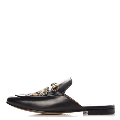 Gucci Calfskin Tiger Embroidered Mens Princetown Slippers 9 Black 1 of 10