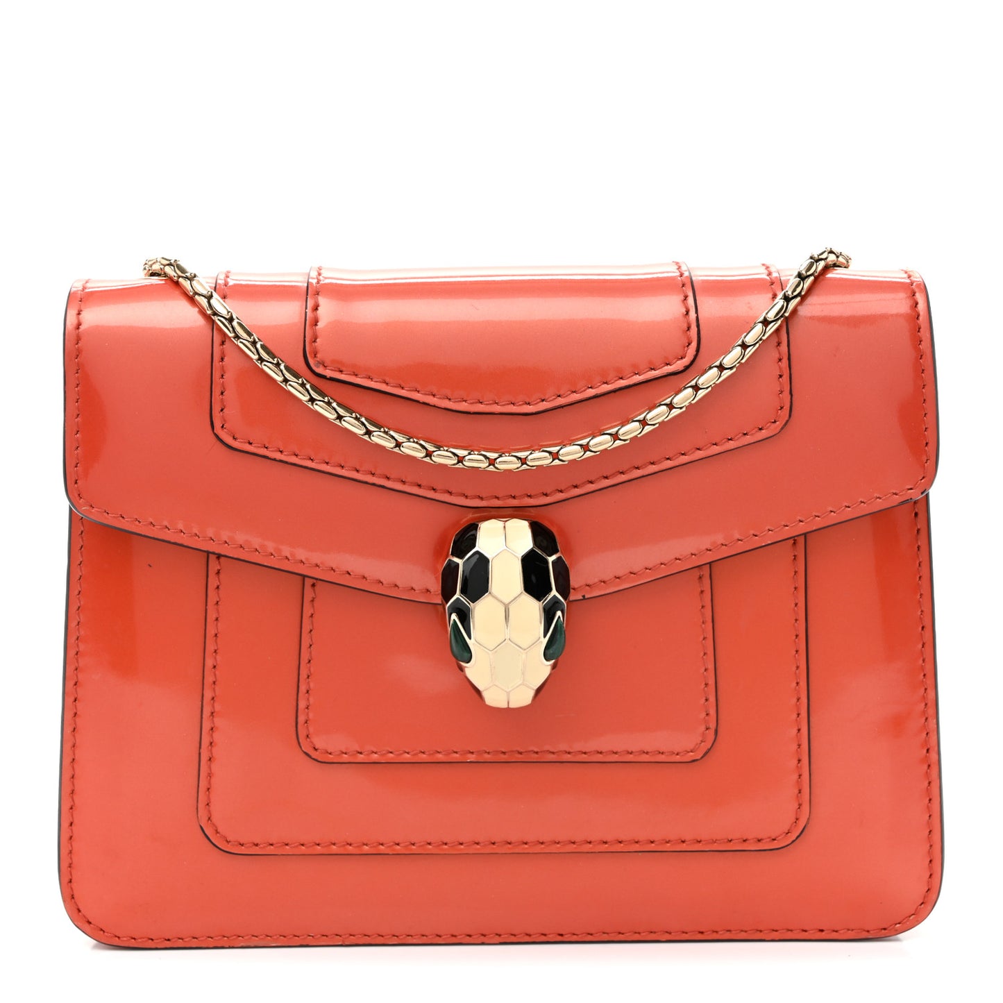 Patent Serpenti Forever Crossbody Orange