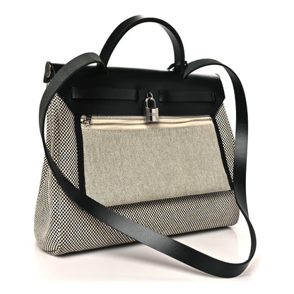 Hermes Vache Hunter Criss Viking Herbag Zip Retourne 31 PM Ecru Black 3 of 11