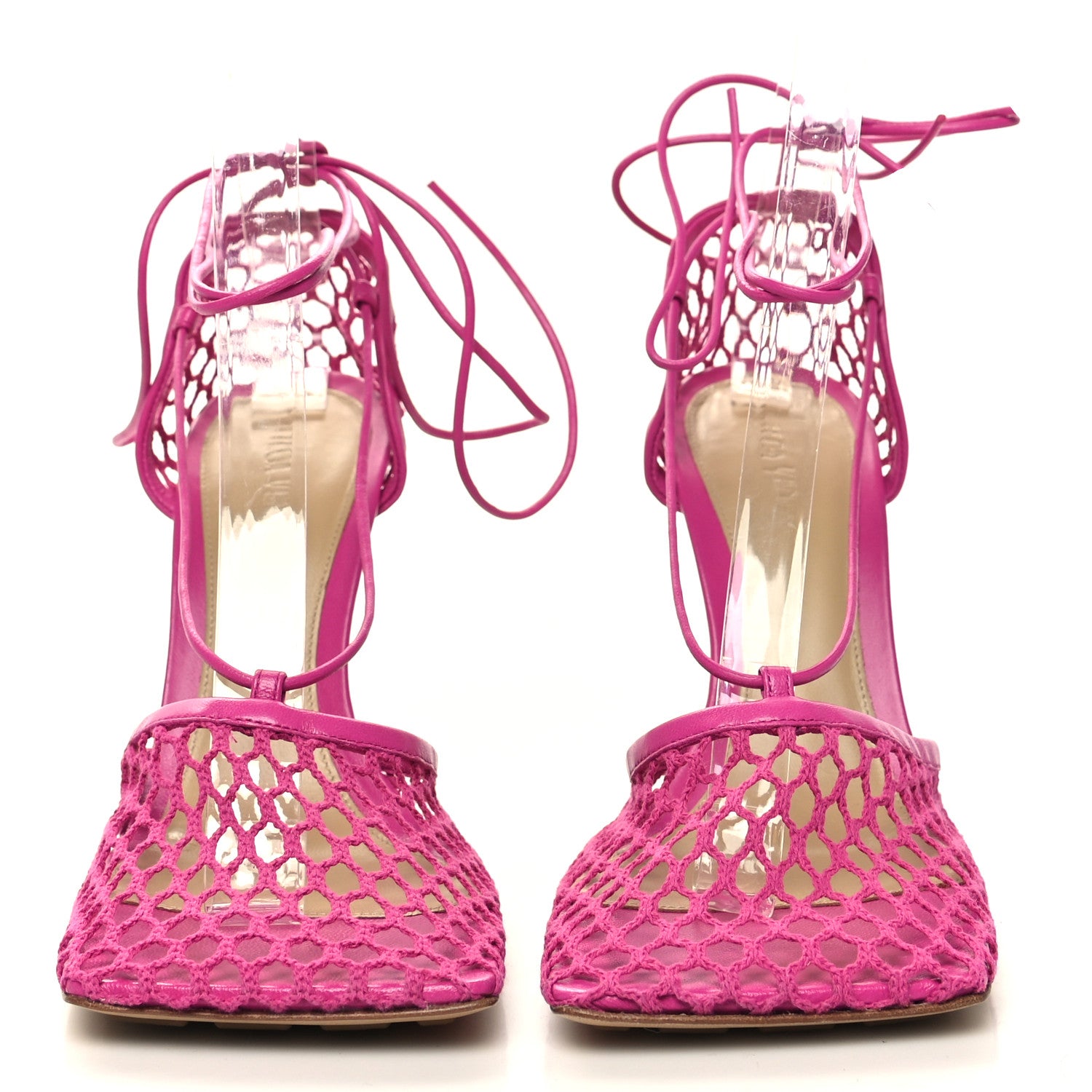 Bottega Veneta Mesh Nappa Stretch Ankle Tie 90mm Sandals 39.5 Hollyhock 2 of 7