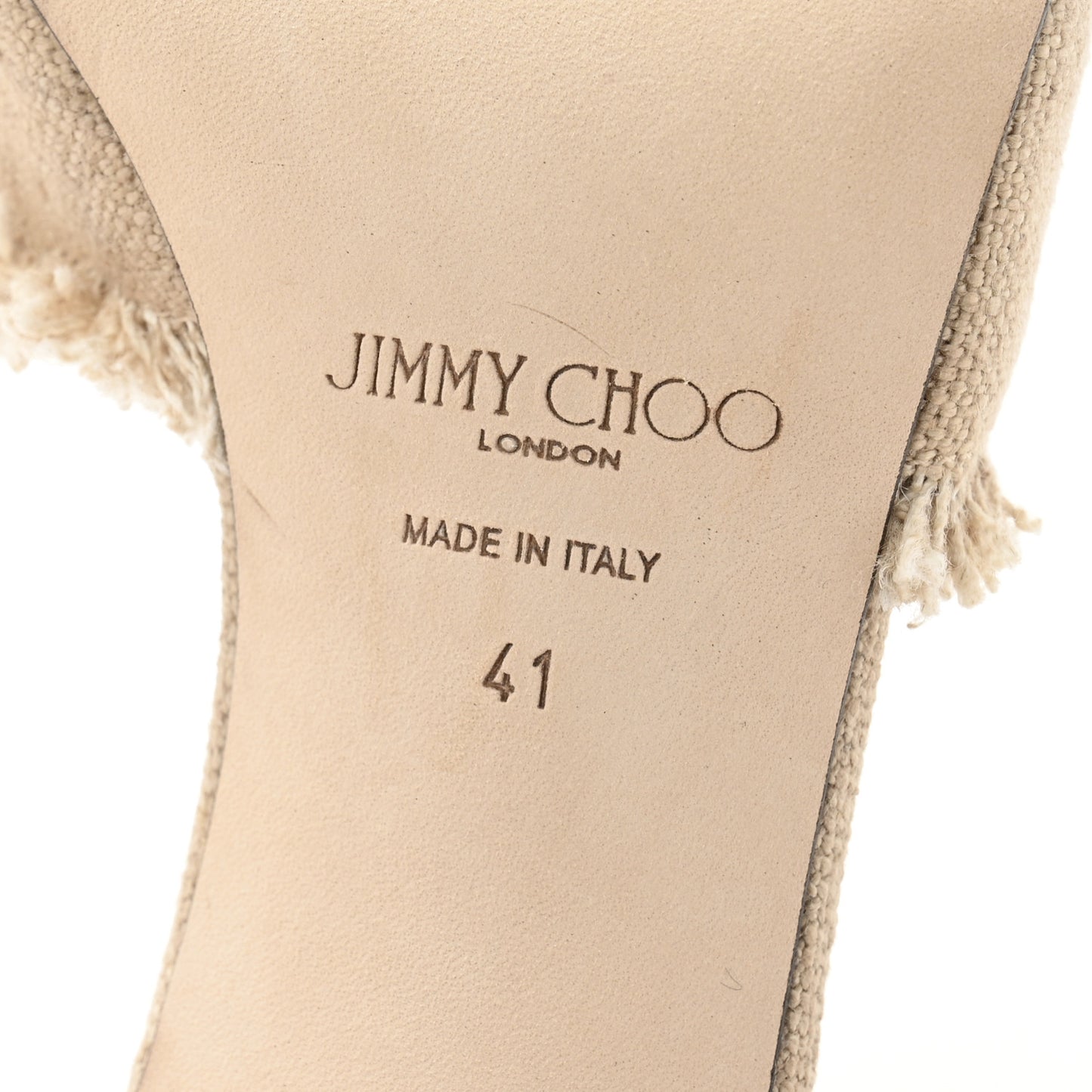 Canvas Frayed Alexia 70 Mules 41 Beige