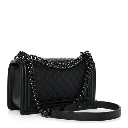 Chanel Calfskin Quilted Medium Boy Flap So Black 3 of 12