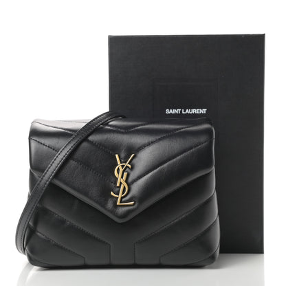 Saint Laurent Calfskin Y Quilted Monogram Toy Loulou Crossbody Bag Black 12 of 12