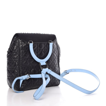 Christian Dior Lambskin Cannage Embellished Small Stardust Backpack Light Blue Black 3 of 6