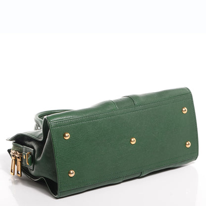 Saint Laurent Sheepskin Mini Cabas ChYc Tartan Green 4 of 9