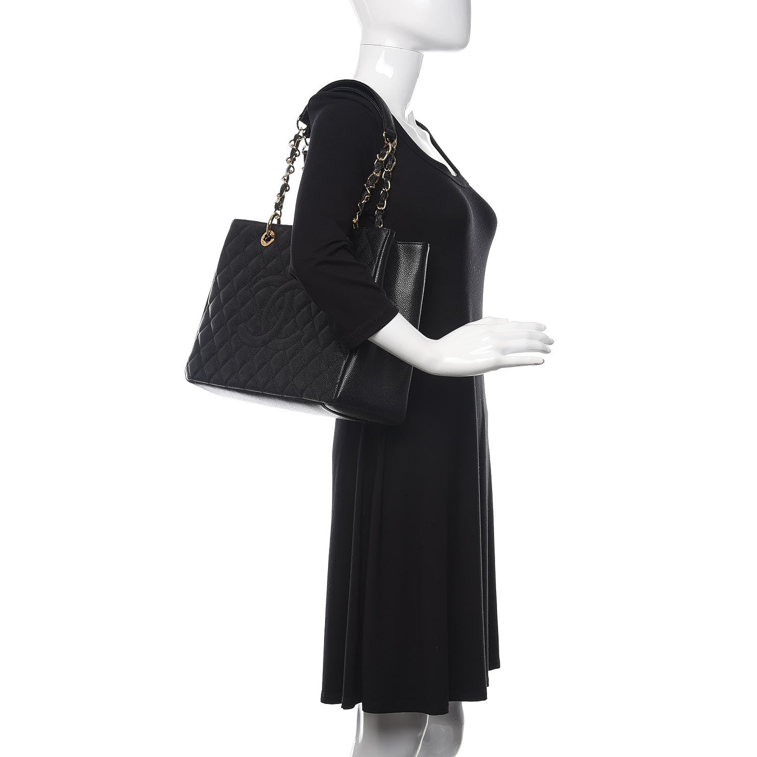 Chanel Caviar Quilted Grand Shopping Tote GST Black 2 of 11