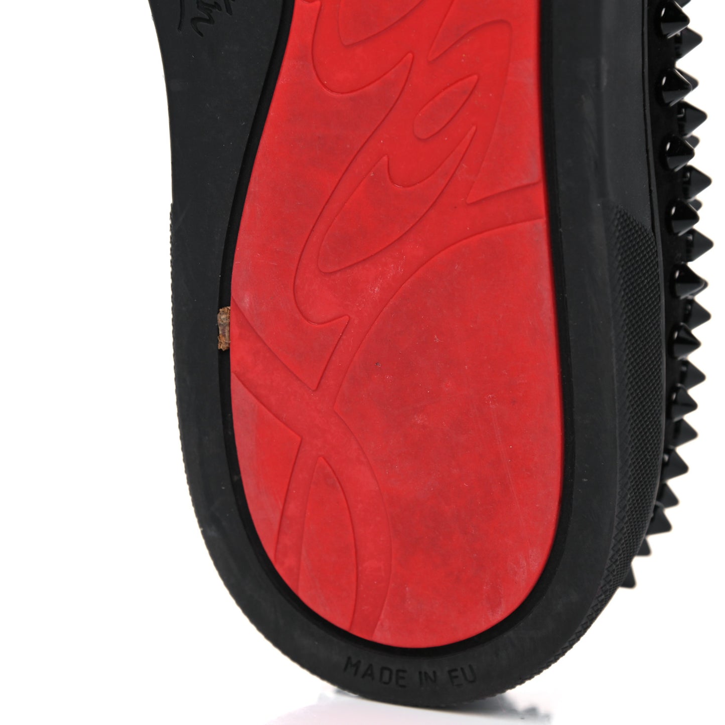 Veau Velours Spikes Mens Roller Boat Flat 43.5 Black