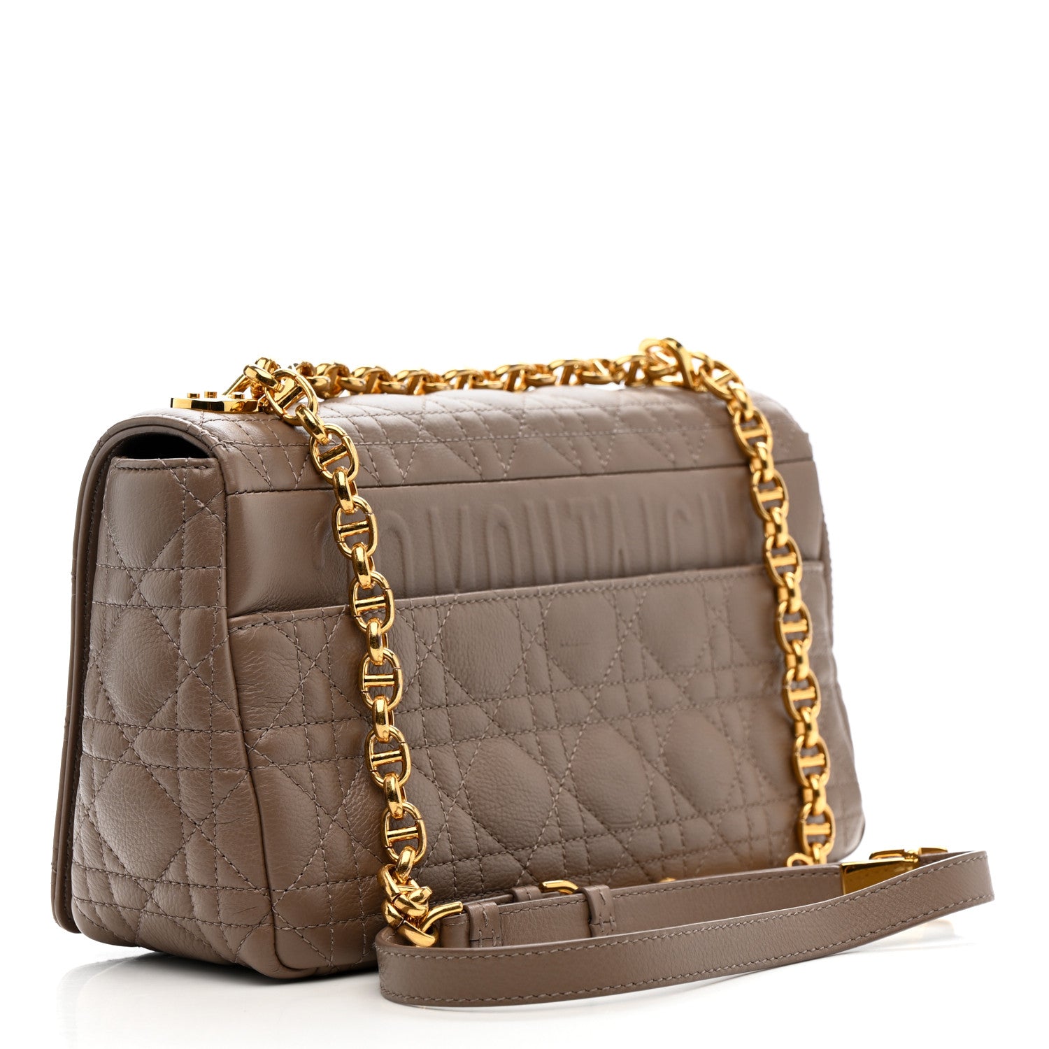 Christian Dior Calfskin Cannage Medium Caro Bag Taupe 1797865