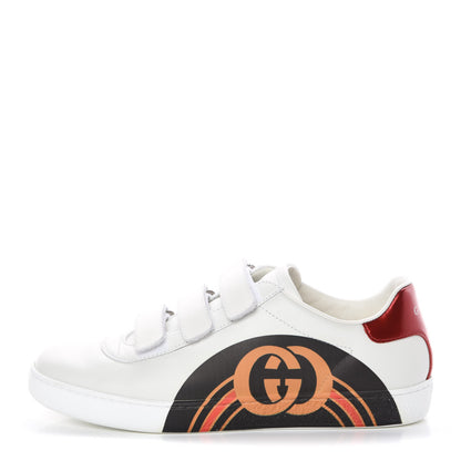 Gucci Miro Soft Calfskin Interlocking G Womens New Ace Sneakers 36.5 White Red Flame Green 1 of 10