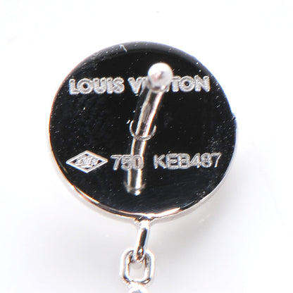 Louis Vuitton 18k White Gold Monogram Pearl Dangle Earrings 6 of 9