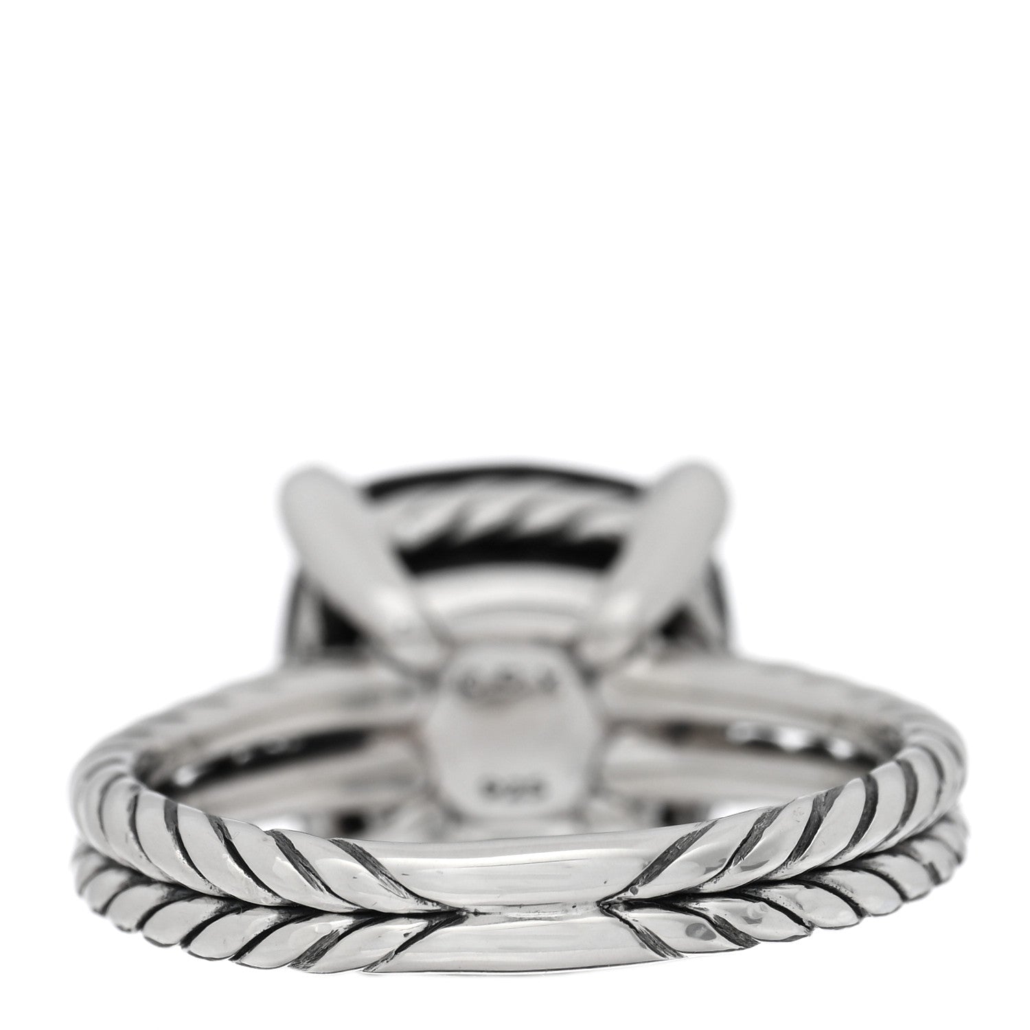 David Yurman Sterling Silver Diamond Black Onyx 11mm Chatelaine Ring 54 6.75 3 of 4