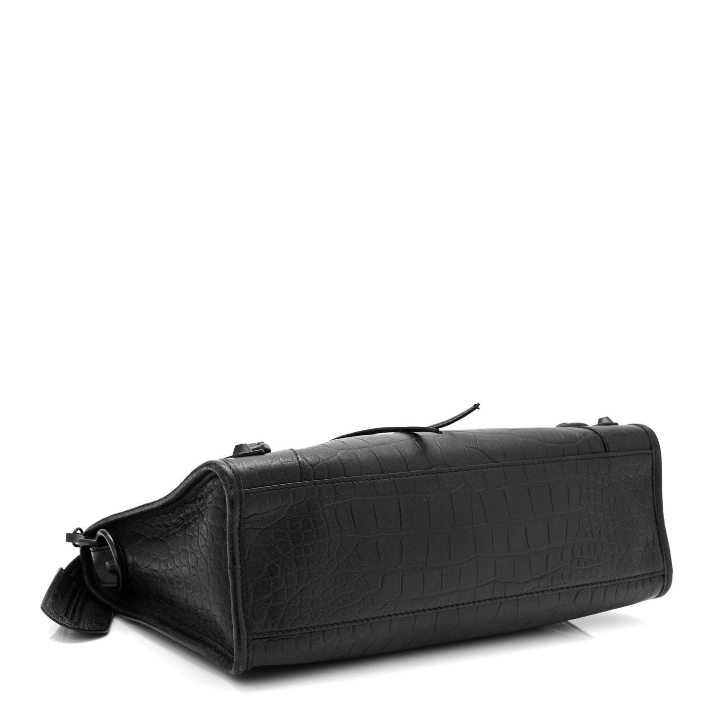 Matte Supple Lambskin Crocodile Embossed Classic Black Hardware S City Black