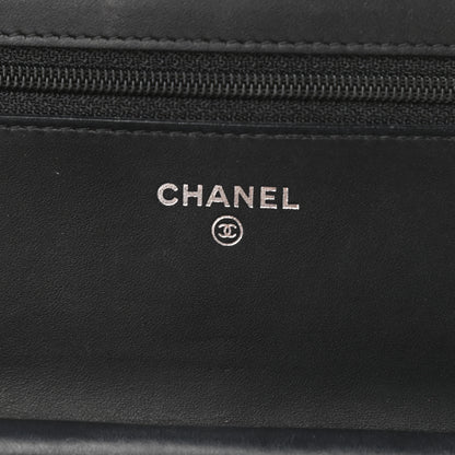 Chanel Glazed Aged Calfskin Reissue Wallet On Chain WOC Black 7 of 12