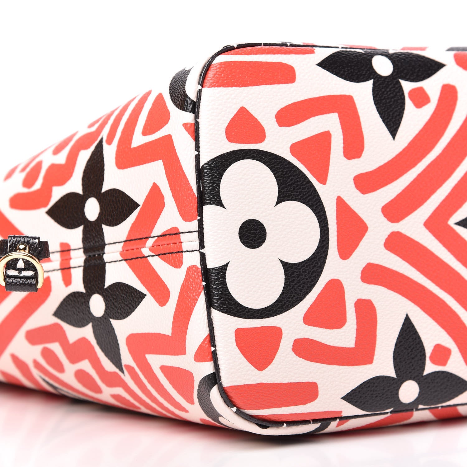 Louis Vuitton Monogram Giant Crafty Neverfull MM Creme Rouge Black 6 of 10