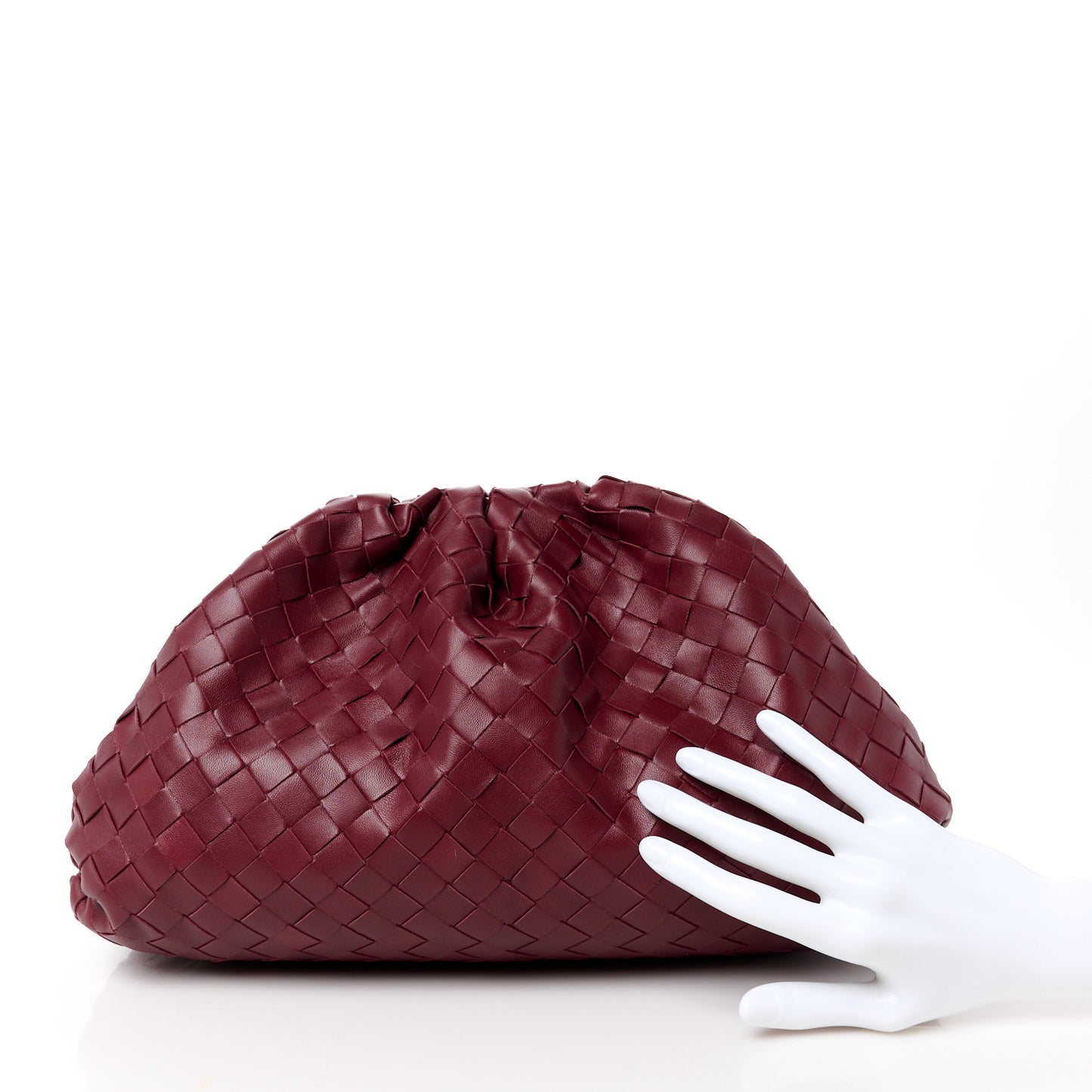 Nappa Maxi Intrecciato The Pouch Oversized Clutch Bordeaux