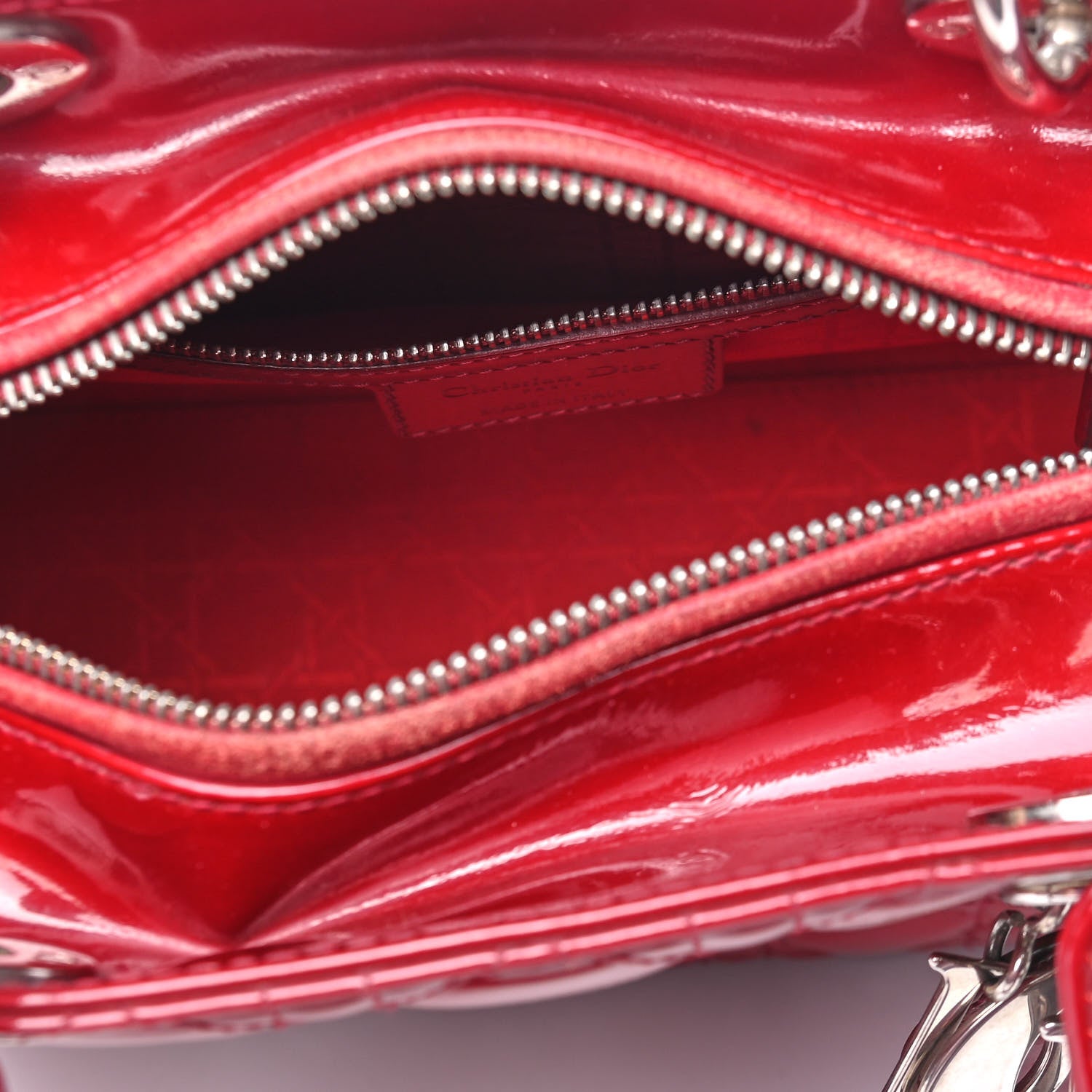 Christian Dior Patent Cannage Medium Lady Dior Red 4 of 7