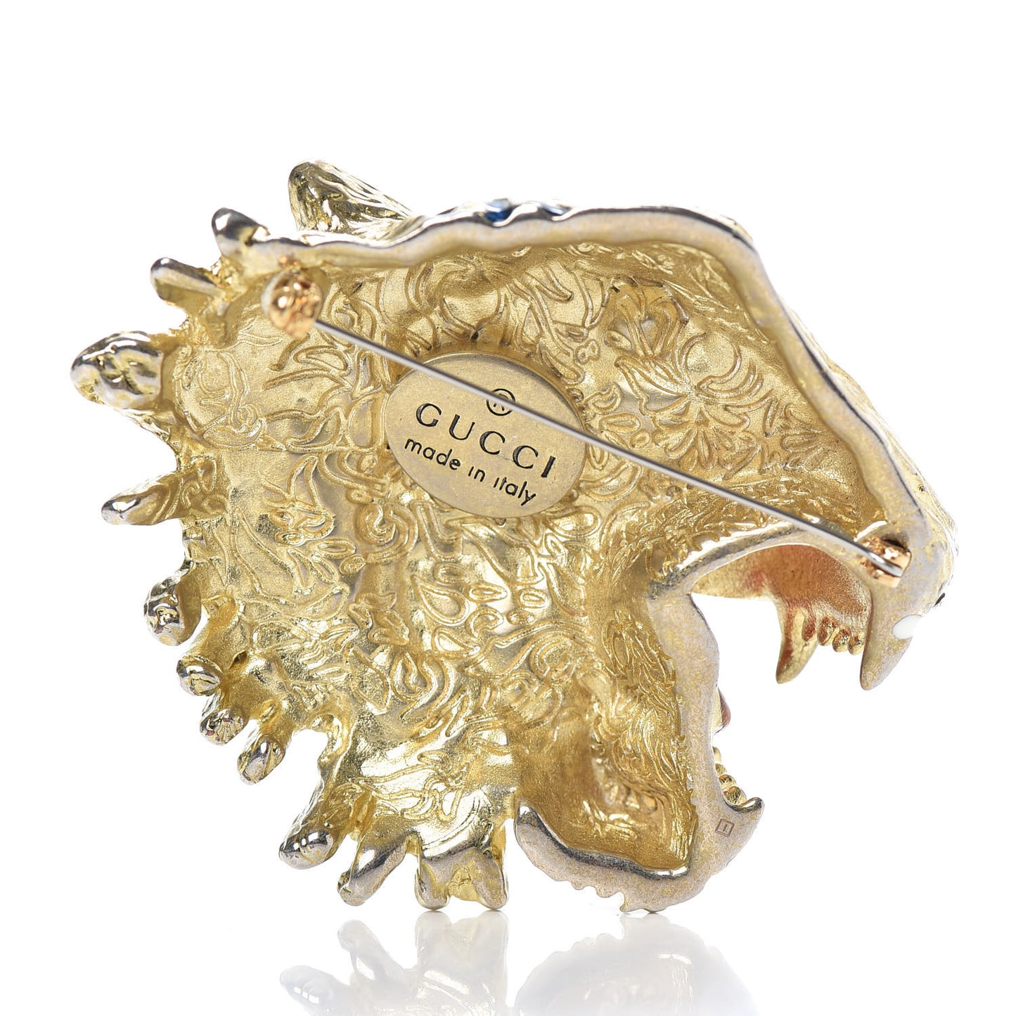 Metal Crystal Rajah Brooch Gold