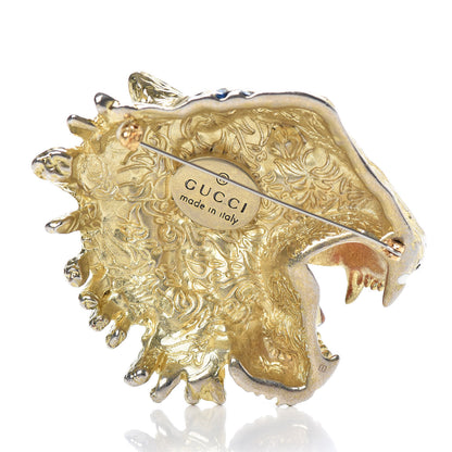 Gucci Metal Crystal Rajah Brooch Gold 3 of 4