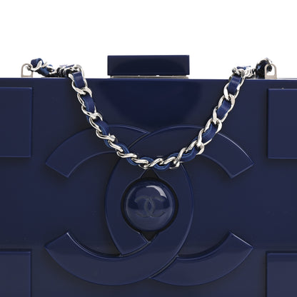 Chanel Plexiglass Boy Brick Lego Clutch Dark Blue 8 of 12