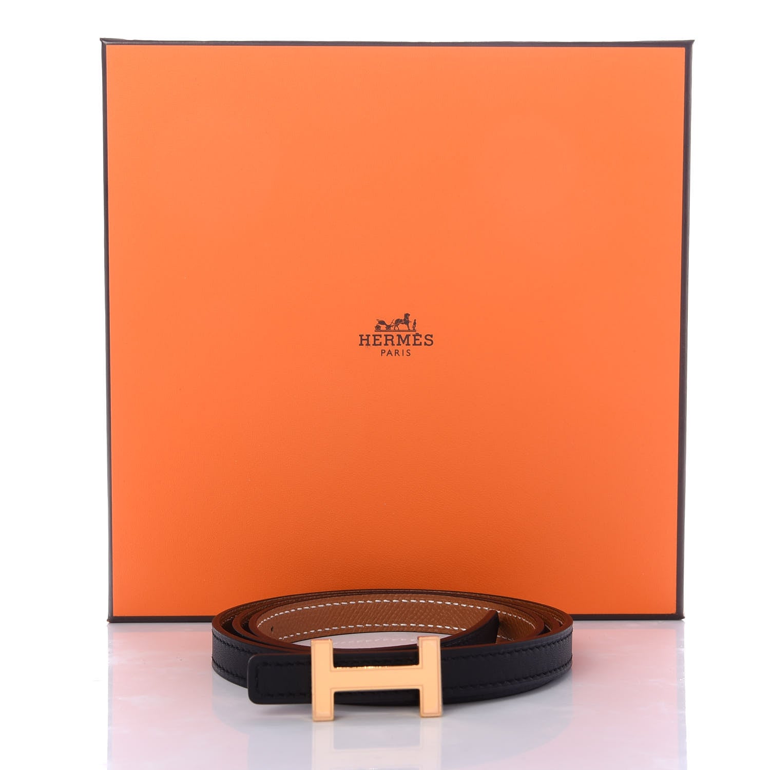 Hermes Swift Epsom 13mm Focus Belt 90 Black Gold 5 of 5