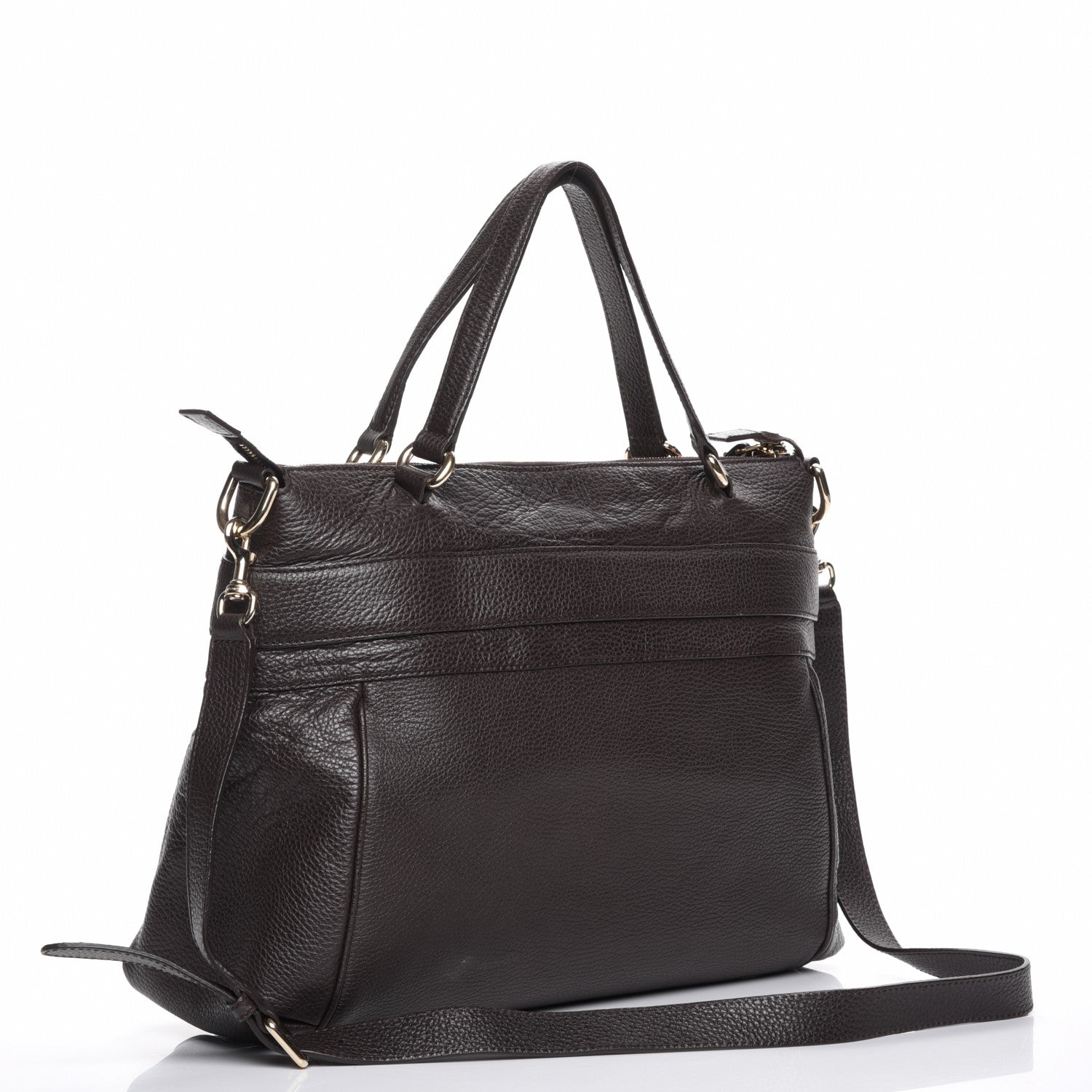 Gucci Pebbled Calfskin Broadway Tote Dark Brown 4 of 8