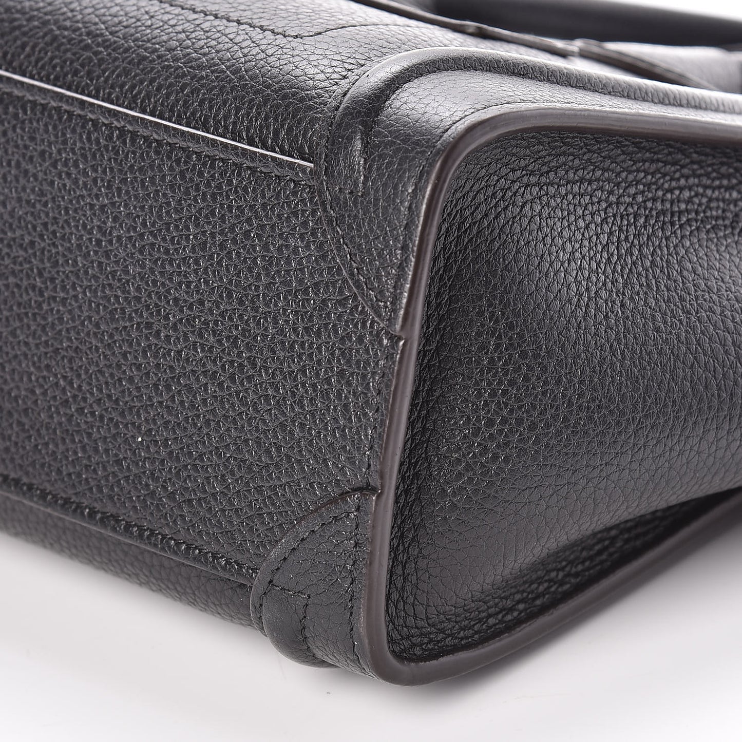 Drummed Calfskin Nano Luggage Black