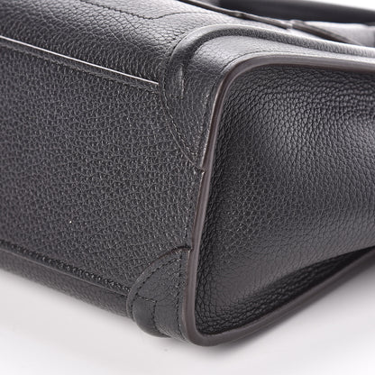 Celine Drummed Calfskin Nano Luggage Black 6 of 8