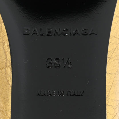 Balenciaga Metallic Textured Calfskin Pointed Toe Knife Mules 38.5 Gold 8 of 10