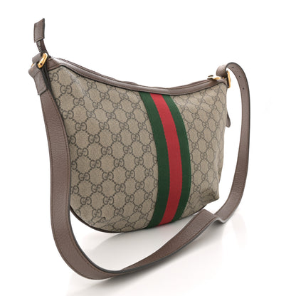 Gucci GG Supreme Monogram Web Small Ophidia Half Moon Hobo Brown 3 of 10
